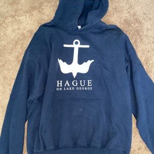 Navy sweatshirt, Lake George.